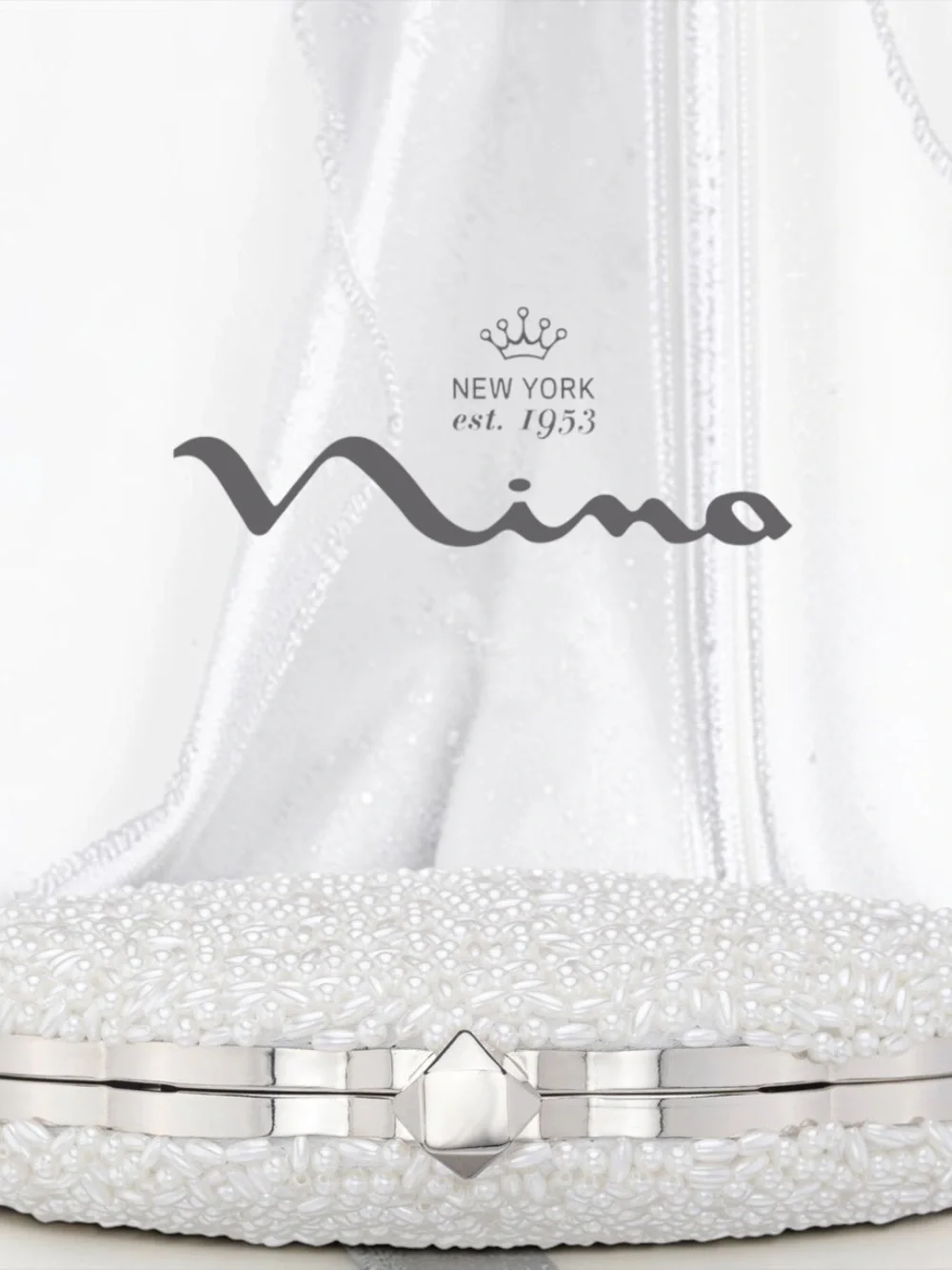 Nina Hera Beaded Pearl Clutch Evening Bag - NWT Brand New In Box